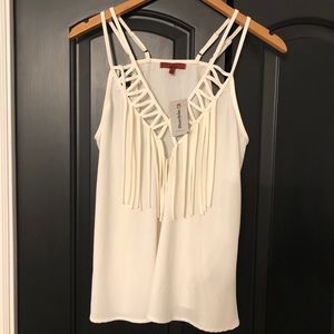 Ivory fringe BKE tank from Buckle
